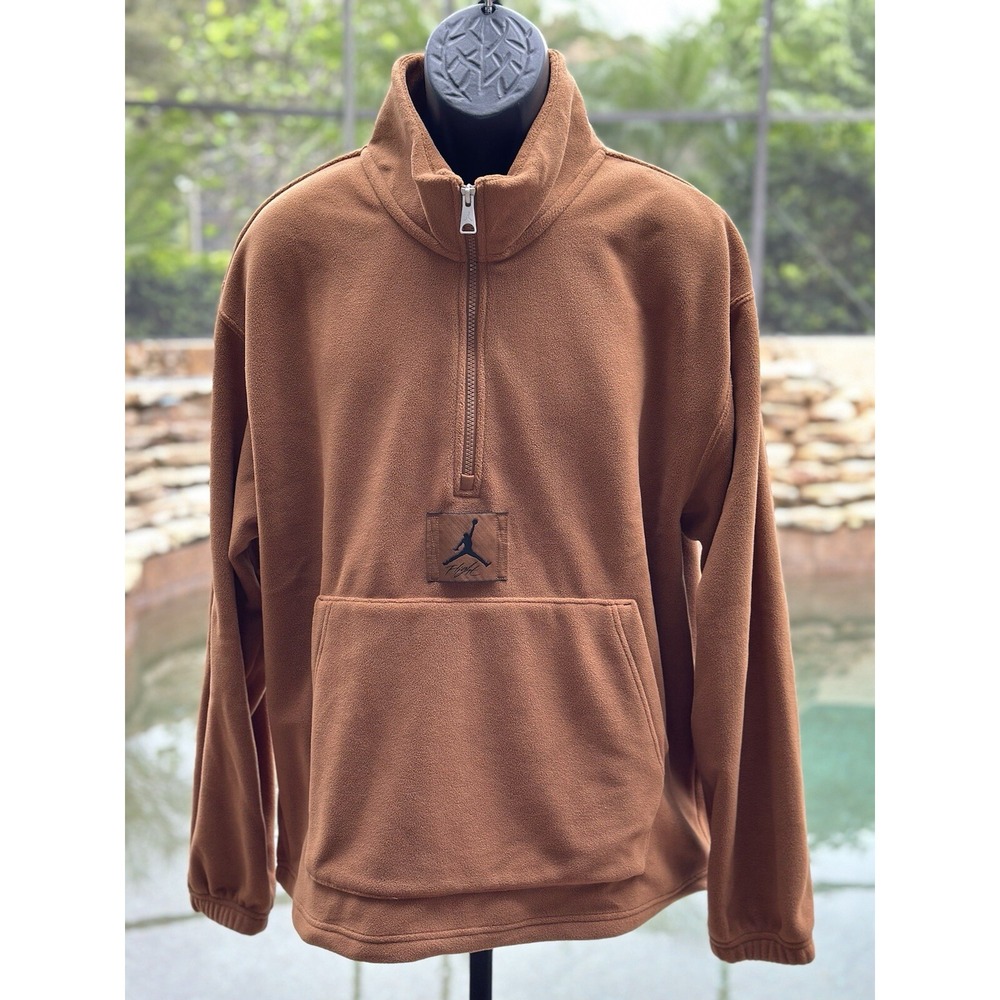 Jordan Essentials Winterized Fleece Half-Zip Sweatshirt L British Tan FD7863-281